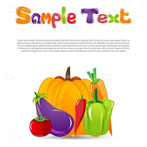 Colourful Card with Vegetables and Sample Text